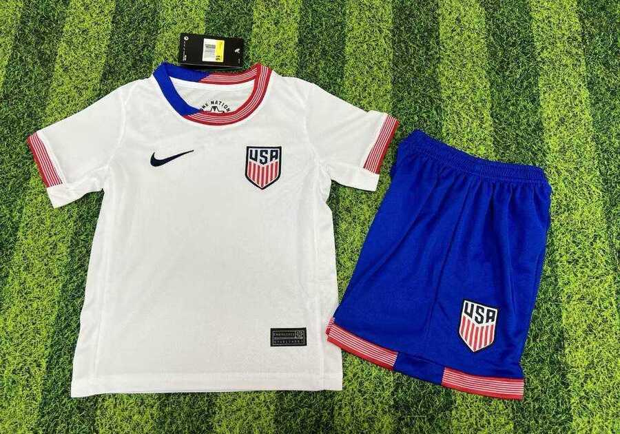 Womens American Team Custom 2024-25 White Home Soccer Jersey Suit